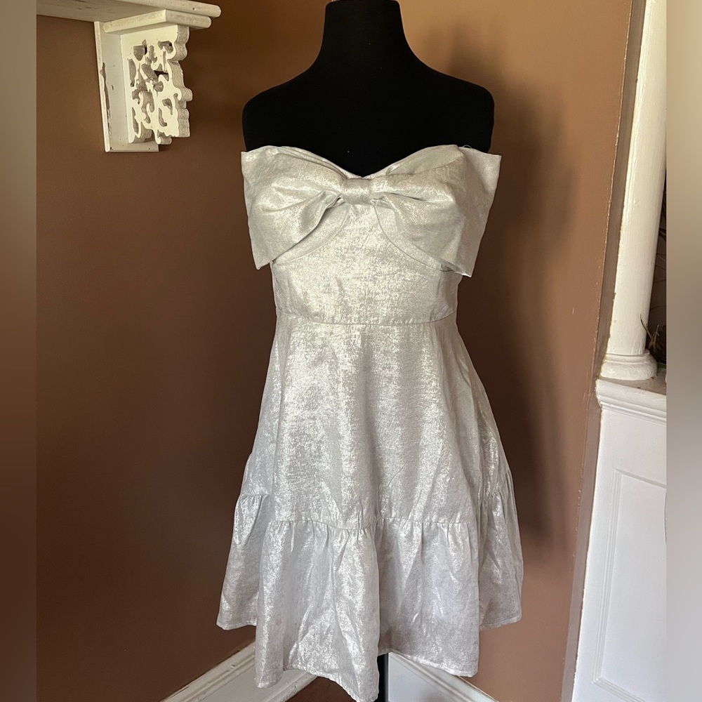 TCEC Jacquard bow dress